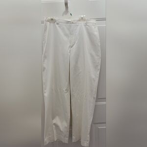 Pre-owned Size 1 (MEDIUM 8-10) Chico's Design White Pants. Side Slit Pockets .